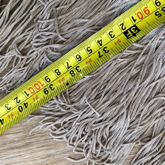 Questions Tan Long Line Feminine‎ Romantic Boho Fringe Lace Cardigan/Jacket ~ L - Picture 15 of 16